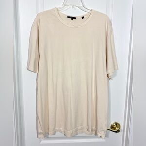 VINCE Short Sleeve Cotton Tee Cream Men's XXL MADE IN USA